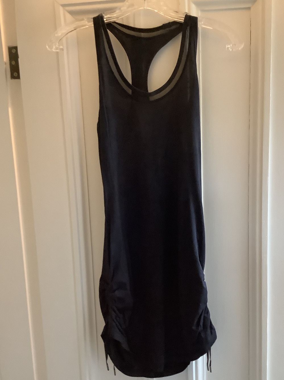 Lululemon It’s a Cinch Racerback Tank Dress Black Ruched Drawstring size XS/ 4